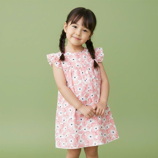 Váy Lanh bé gái, Đầm Lanh bé gái cánh tiên dáng suông ChuChoaKids [VBC32]
