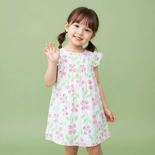 Váy Lanh bé gái, Đầm Lanh bé gái cánh tiên dáng suông ChuChoaKids [VBC32]