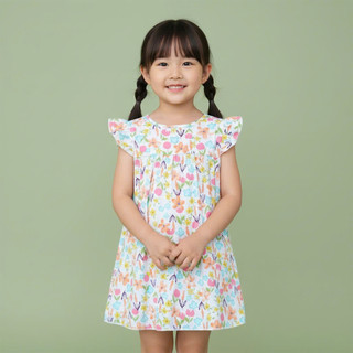 Váy Lanh bé gái, Đầm Lanh bé gái cánh tiên dáng suông ChuChoaKids [VBC32]