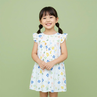 Váy Lanh bé gái, Đầm Lanh bé gái cánh tiên dáng suông ChuChoaKids [VBC32]