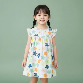 Váy Lanh bé gái, Đầm Lanh bé gái cánh tiên dáng suông ChuChoaKids [VBC32]