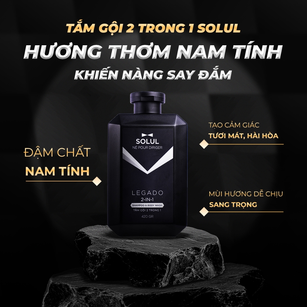[HỘP QUÀ]Set Men's Care Solul Dầu gội đầu 2in1 420g+Sữa rửa mặt 210g+Dung dịch vệ sinh+BodyMist