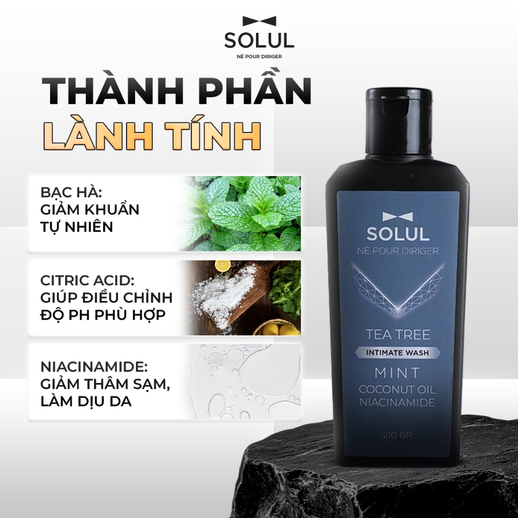 [Active Solul] Dầu gội đầu nam 2in1 510g+ Sữa rửa mặt 210g + Dung dịch vệ sinh 210g + Lăn khử mùi