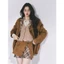 Chân Váy Da Lộn Nâu Phối Caro Vintage Chân Váy Ngắn Xếp Tầng Giả Quần Cá Tính | KHAO Boutique