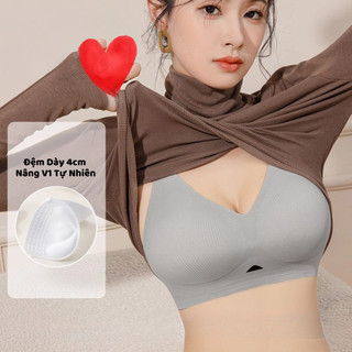 Áo Ngực Nữ Su Không Đường May Chống Hằn, Áo Lót Mút Dày Siêu Nâng V1 Mềm Thoáng King Shop A-1289