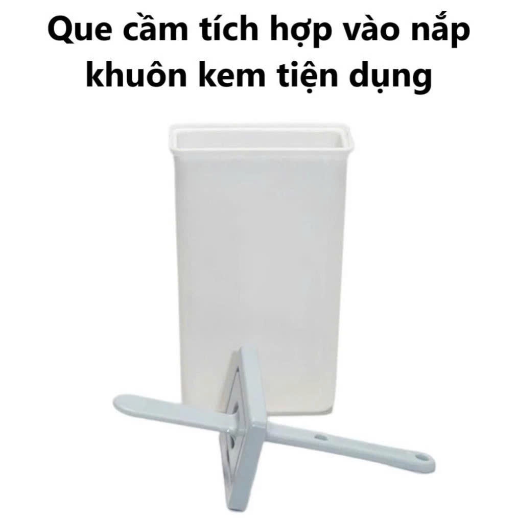 Khuôn Làm Kem Vuông 9 Que Việt Nhật Nhựa PP Cao Cấp Có Nắp Đậy Cầm Tay Tiện Lợi Dễ Tháo bé