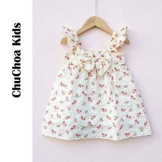 Váy bé gái, đầm bé gái 2 dây cánh tiên vải Đũi xốp dáng BabyDoll dễ thương ChuChoaKids [VBC19]