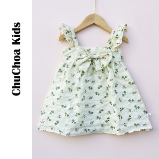Váy bé gái, đầm bé gái 2 dây cánh tiên vải Đũi xốp dáng BabyDoll dễ thương ChuChoaKids [VBC19]