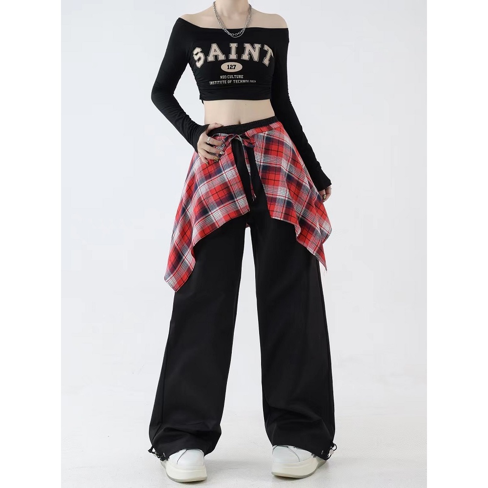 [KH17] PLAID SKIRT họa tiết caro Mix Layer phụ kiện trend thu đông hip hop | Khao Boutique