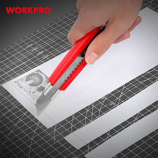 Dao rọc giấy vỏ bằng nhựa ABS WORKPRO, lưỡi dao rộng 9mm WP212006, lưỡi dao rộng 18mm WP212007 - Hàng chuẩn chính hãng