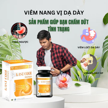 Viên Uống Gast Cool Hỗ trợ giảm triệu chứng đầy bụng, ợ hơi, ợ chua đau thượng vị do viêm loét dạ dày, tá tràng