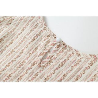 Áo Cho Bé Gái, Áo Dài Tay Cho Bé Gái Thiết Kế Tiểu Thư Tay Bèo Họa Tiết Hoa Nhí Chất Liệu Cotton