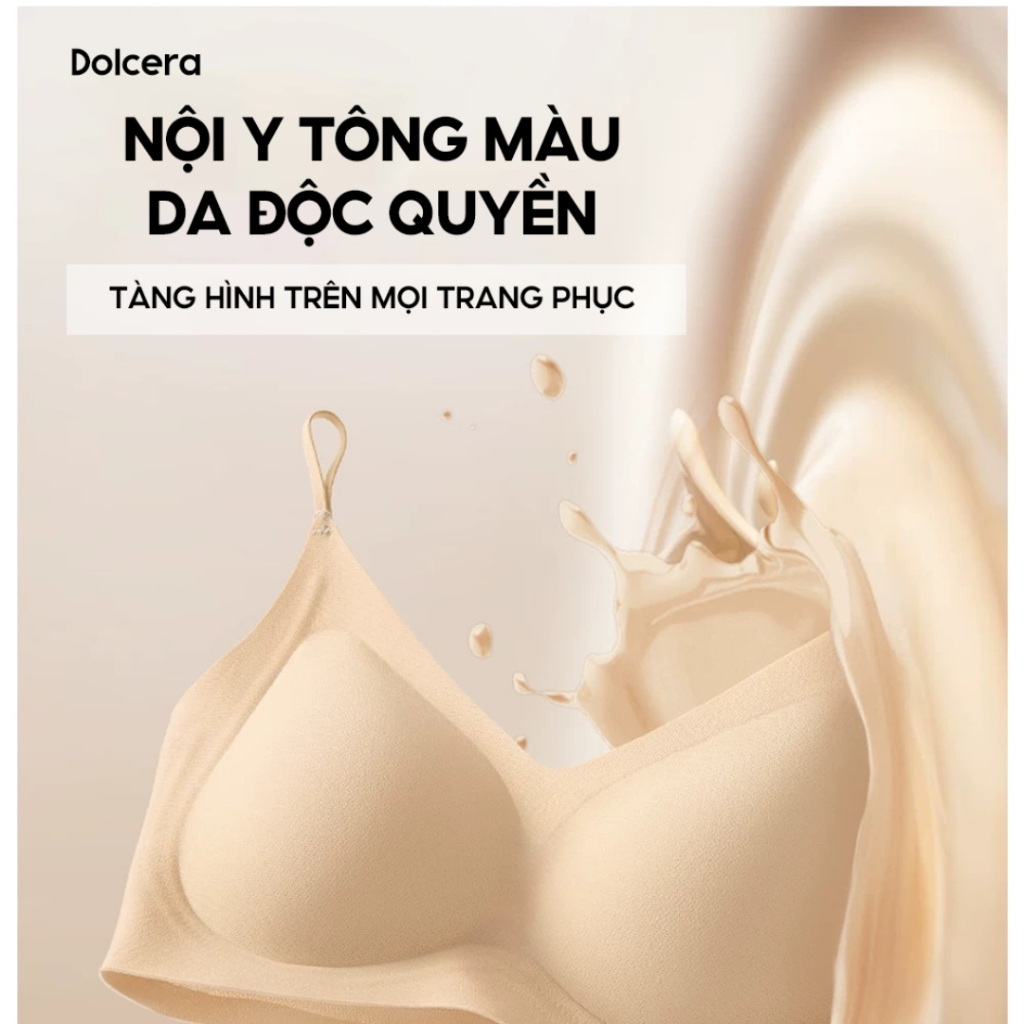 Dolcera Áo lót không gọng đệm mỏng, áo lót nữ không gọng thiết kế thoải mái, chất liệu co giãn tốt, tôn dáng tự nhiên