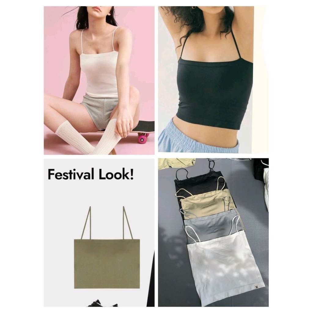(BomoHouse) Combo 2 áo bra tank mút liền 2 lớp Dorosiwa* xuất hàn dư xịn (<60 kg)