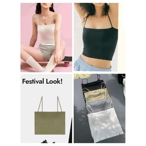 Combo 2 áo bra tank mút liền 2 lớp Dorosiwa* xuất hàn dư xịn (<60 kg)