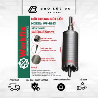 WORKFIX Mũi Khoan Rút Lõi Bê Tông 55mm-63mmx300mm WF-RL63 Chuôi Dài Thoát Phôi Tốt Chống Kẹt Mũi