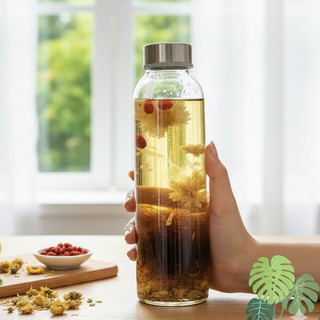 Chai thủy tinh đựng nước, bình thủy tinh đựng nước, chai đựng nước ép, detox 500ml