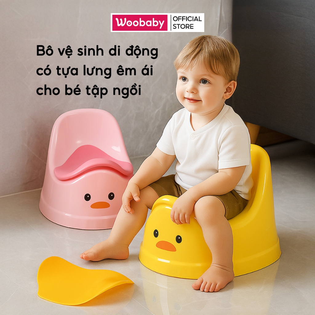 Bô Vệ Sinh Cho Bé Hình Vịt Có Tựa Lưng Êm Ái Bô Tập Ngồi Cho Trẻ Nhỏ An Toàn Tiện Lợi Dễ Sử Dụng