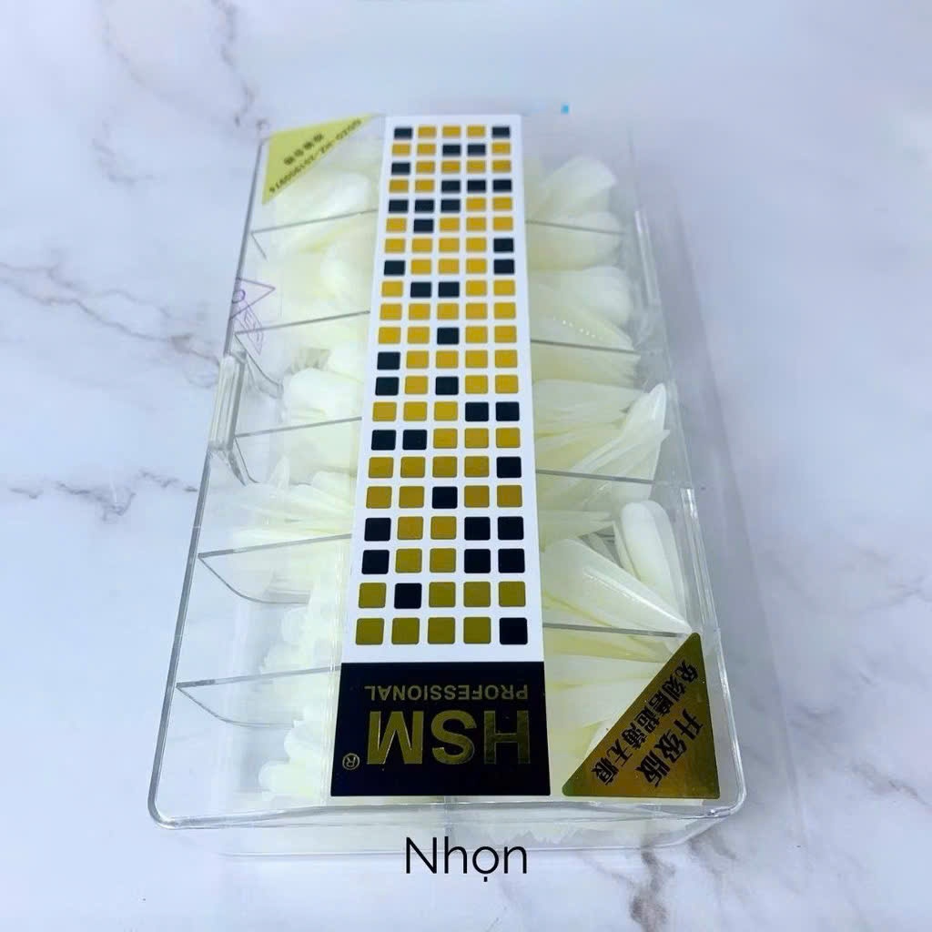 [GIÁ TỐT] HSM móng úp chính hãng loại nhám sẵn 2 mặt, hộp full size 500 móng không cần phào nhám