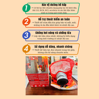 {Mọi đối tượng kể cả trẻ em}Mặt nạ phòng độc EFIRE EH60-Thời gian 60 phút-Bảo vệ hô hấp