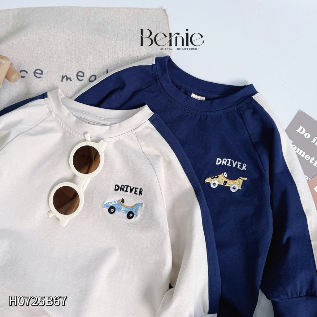 Set dài tay phối màu Drive Bernie chất liệu cotton sịn sò thoáng khí cho bé trai 9-24kg