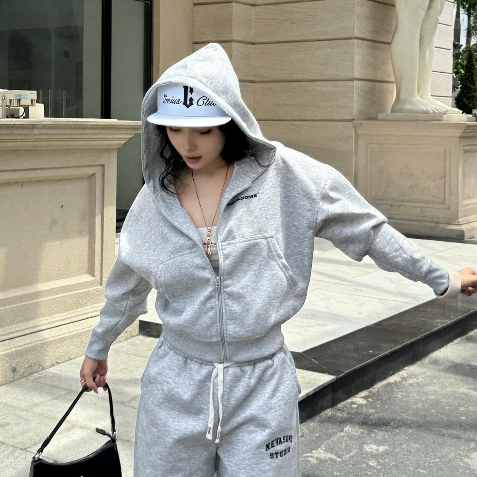 Áo Hoodie Zip Croptop Nỉ 2 Da Local Brand NEVASOME Womenswear