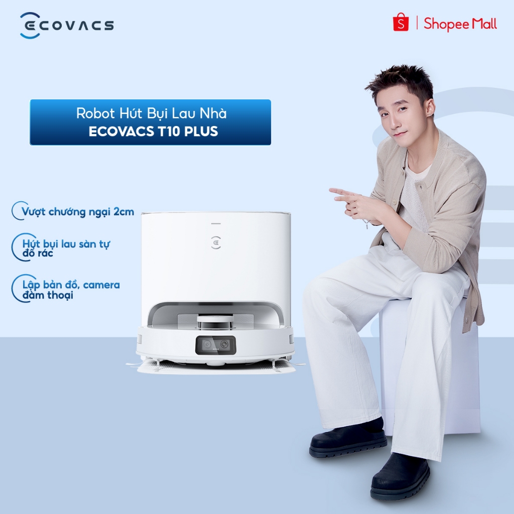 Robot hút bụi lau nhà Ecovacs Deebot T10 Plus
