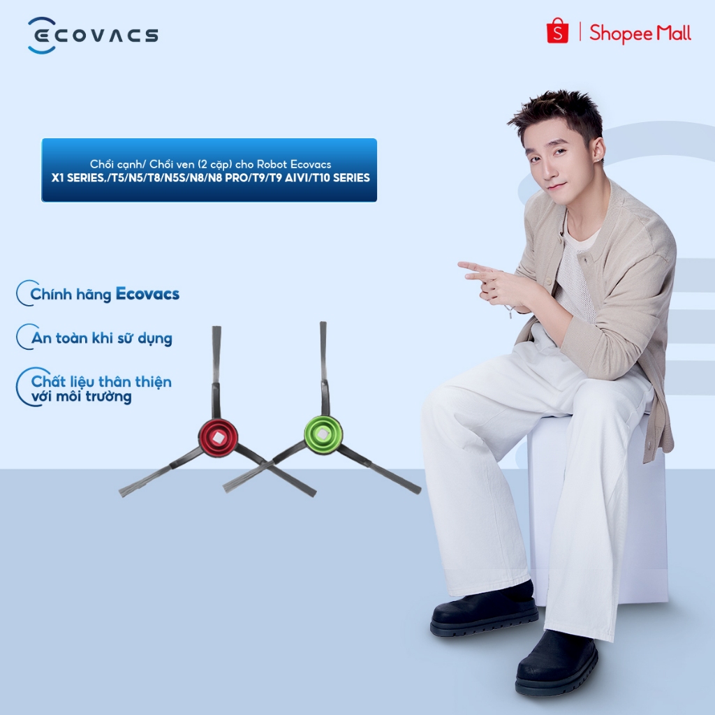 Chổi cạnh Ecovacs thay thế cho robot hút bụi