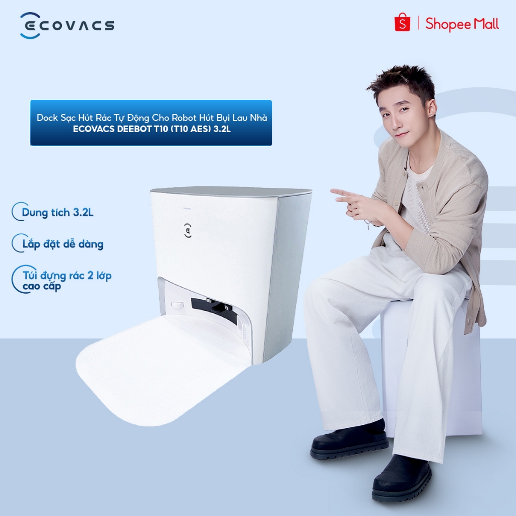 Dock hút rác tự động Ecovacs Deebot T10