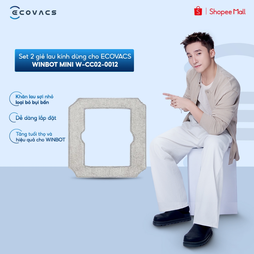 Bộ 2 giẻ lau kính ECOVACS Winbot mini