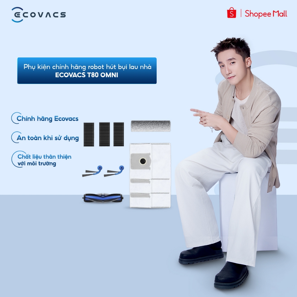 Bộ phụ kiện robot hút bụi Ecovacs T80 Omni