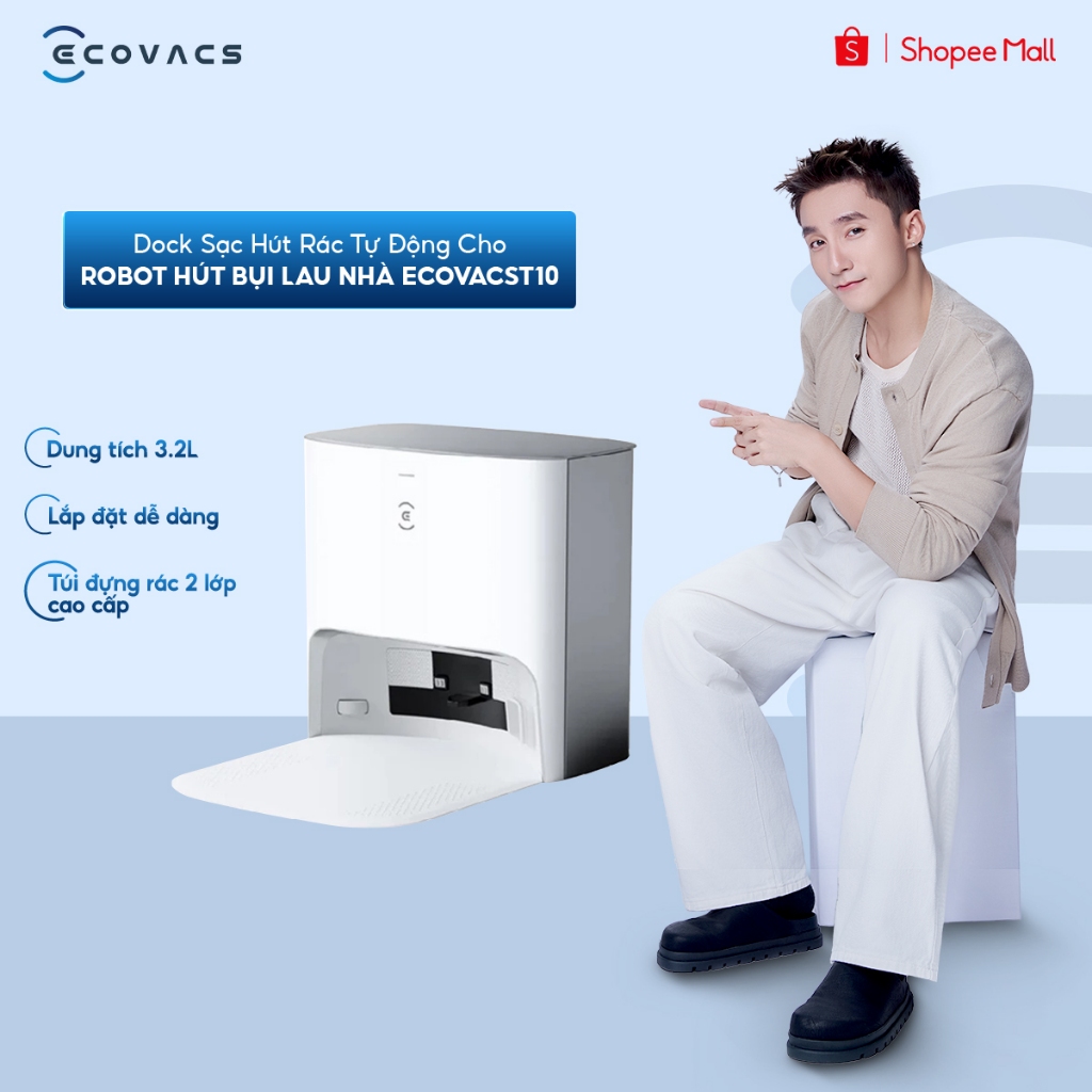 Dock sạc hút rác tự động Ecovacs T10