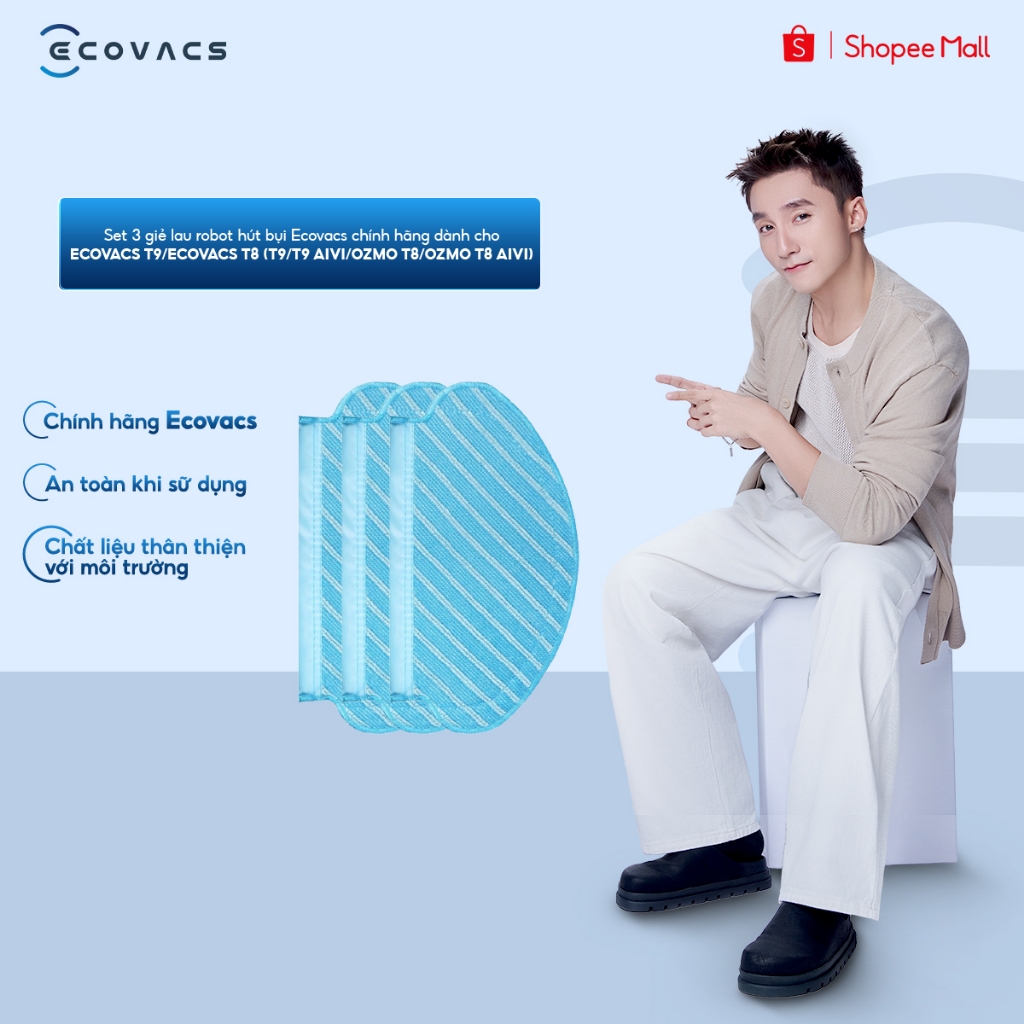 Set 3 giẻ lau robot Ecovacs