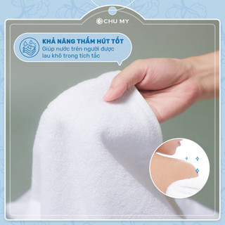 Combo Khăn Tắm Cotton CHU MY 2 Chiếc - Khăn Tắm Toàn Thân 70x140/60x120, Khăn Tắm Khách Sạn, Thấm Hút Tốt