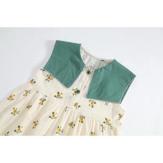 Váy Cho Bé Gái, Váy Sát Nách Cho Bé Gái Thiết Kể Cổ Vạt Họa Tiết Hoa Nhí Chất Liệu Cotton Mềm Mại