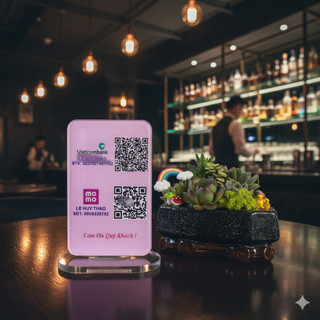 QR CODE - bảng quét mã QR hàng CAO CẤP chân gỗ, bảng QR ngân hàng chân mica thời gian giao siêu tốc 1 giờ - mẫu mới