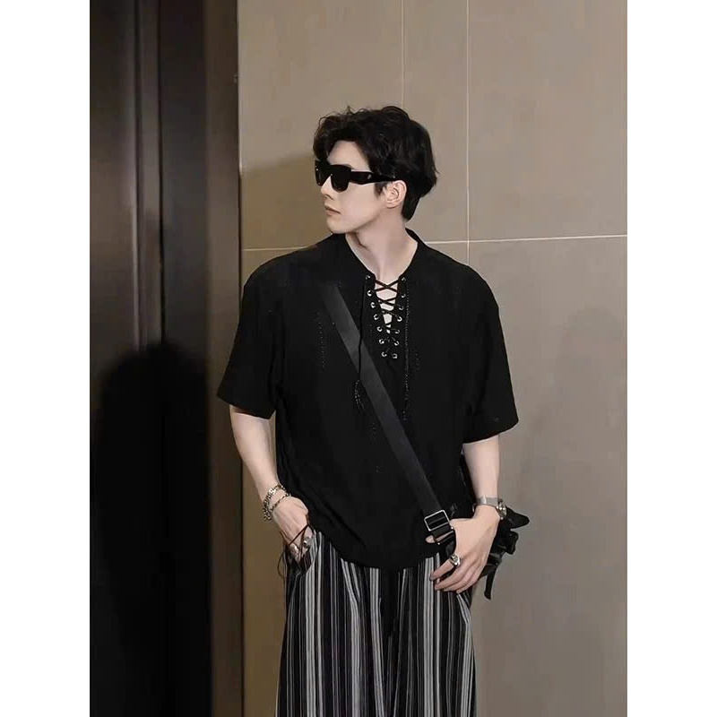 Áo thun Tay ngắn Len dệt kim 2025 HENLY ICVCVNI Unisex