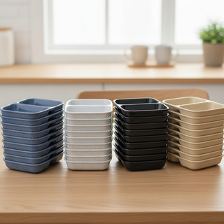 COMBO 10 Khay Nước Chấm 2 Ngăn (9 x 7cm) Nhựa Melamine nhiều màu - Phương Trang
