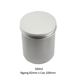 Lọ hộp Nhôm kín Đựng Matcha, đựng Trà, đựng Caphe, đựng Thực Phẩm màu Bạc, dung tích 100ml-500ml