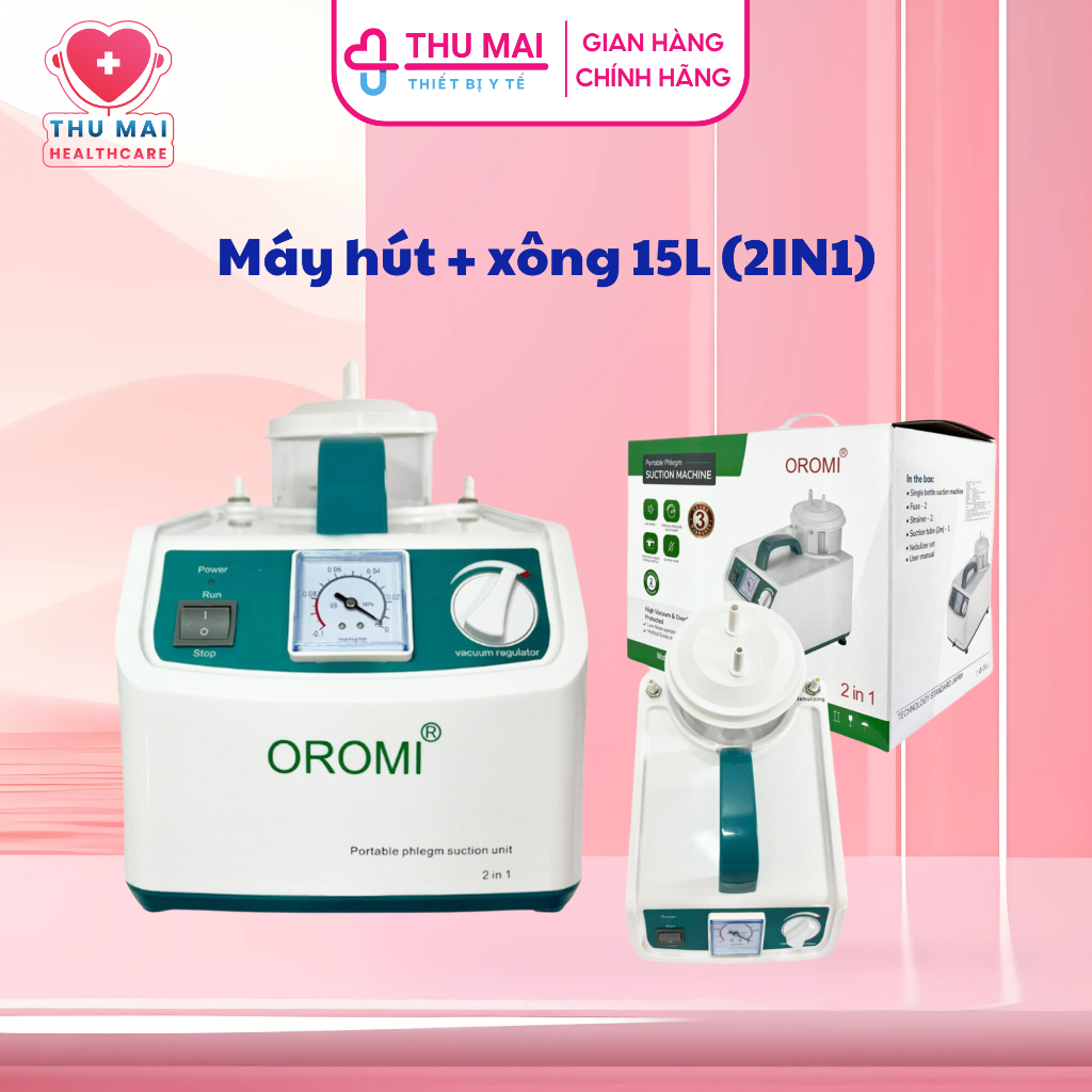 Máy xông hút 2 trong 1 OROMI SS-6A, Tích hợp 2 chức năng xông khí dung + hút dịch mũi họng - Bảo hành sản phẩm 3 năm