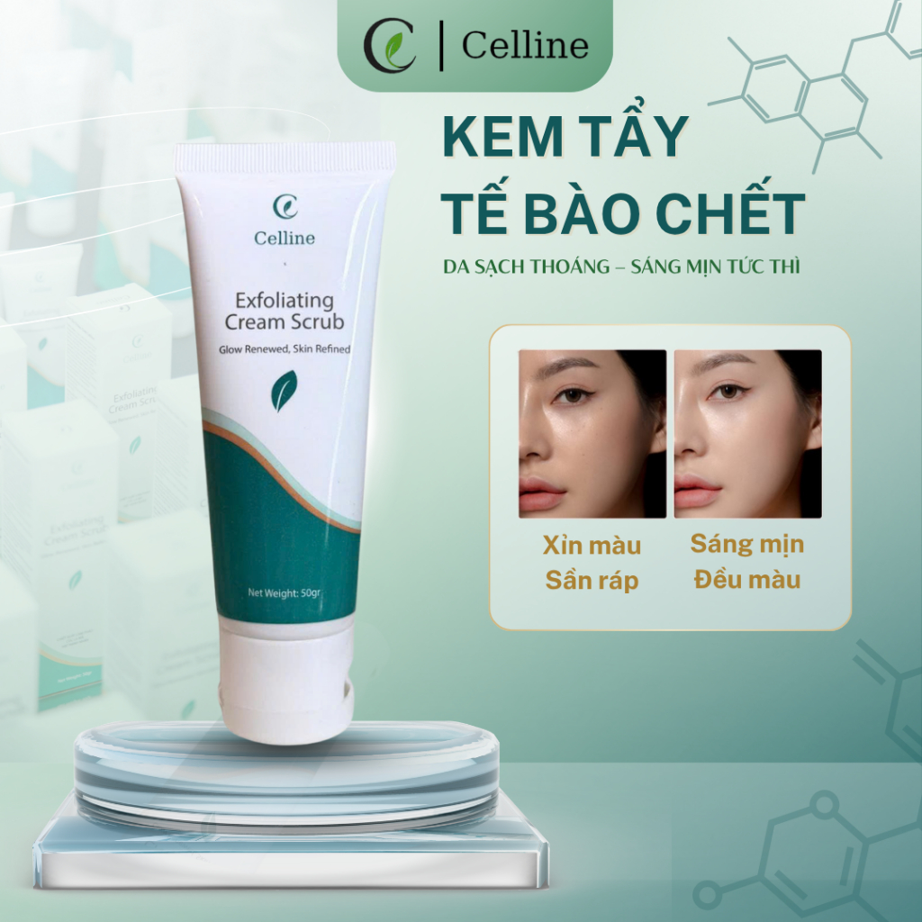 [LIVE] Tẩy Tế Bào Chết Celline Exfoliating Cream Srcub vật lý Cho Da Mặt 50g - Skincare Làm Đẹp Da