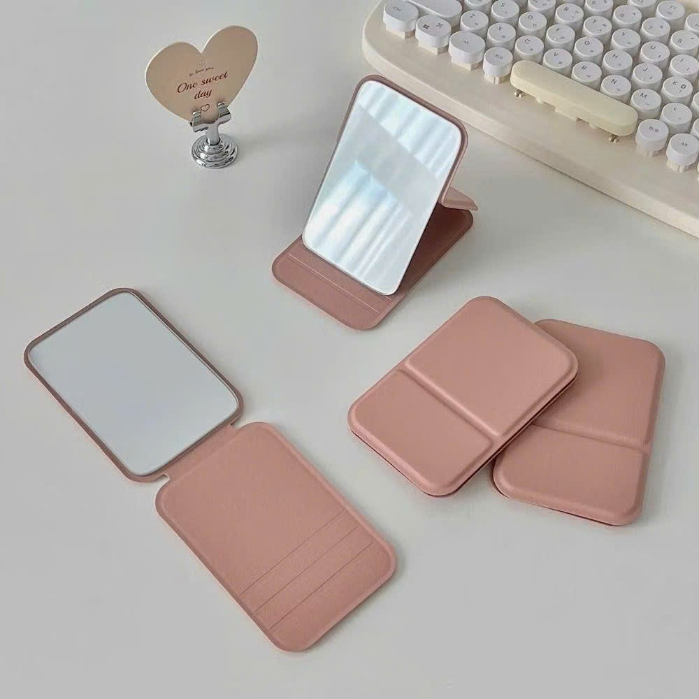 Gương mini bọc da có thể bỏ túi xách tiện lợi