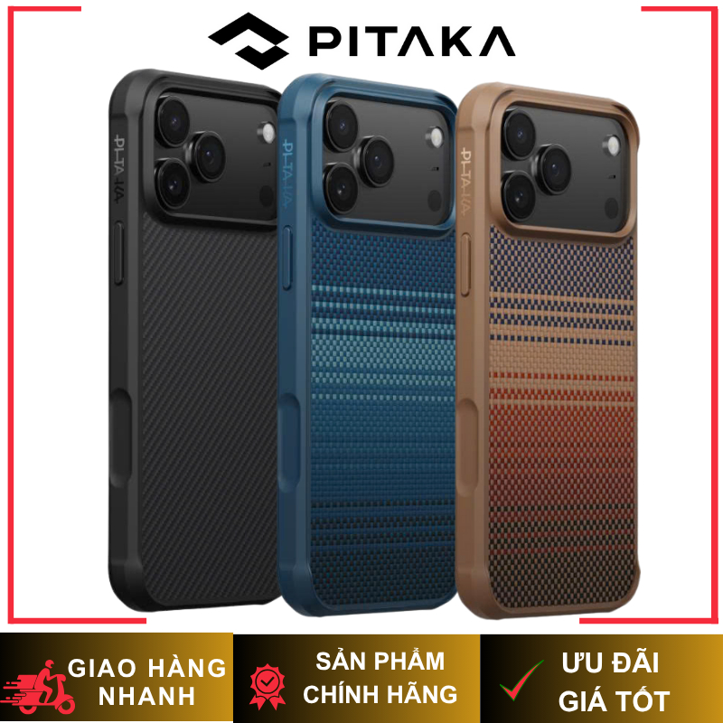 [ Nút Control ] Ốp Pitaka Galaxy/ Sunset/ Moonrise/ Black ProGuard Case Có Nút Control – Siêu Phẩm Từ Sợi Aramid Dệt