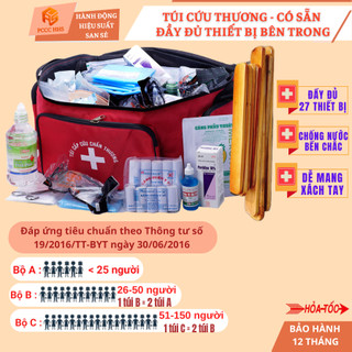 Túi cứu thương chuyên dụng - Sơ cứu 3 loại: A,B,C nguyên bộ-Đầy đủ thiết bị bên trong PCCC