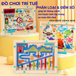 Đồ chơi giáo dục-đồ chơi gỗ - Đồ chơi khủng long lửa, giúp bé thông minh (thước to 23cm x 30cm)