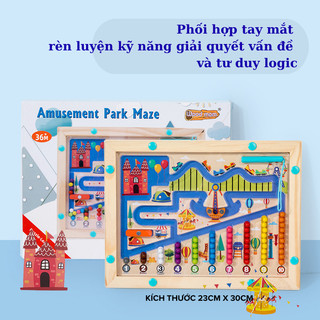 Đồ chơi giáo dục-đồ chơi gỗ - Đồ chơi khủng long lửa, giúp bé thông minh (thước to 23cm x 30cm)