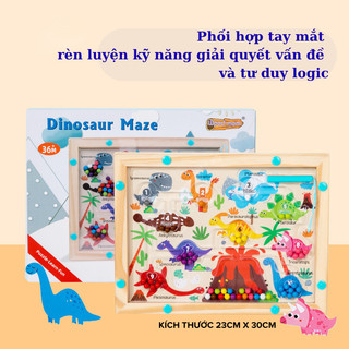 Đồ chơi giáo dục-đồ chơi gỗ - Đồ chơi khủng long lửa, giúp bé thông minh (thước to 23cm x 30cm)