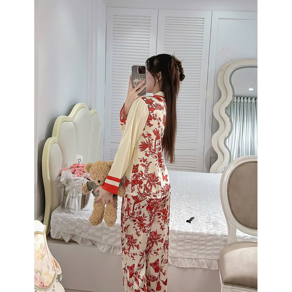 40-60kg Bộ pijama nữ lụa latin mịn sang xịn QC women