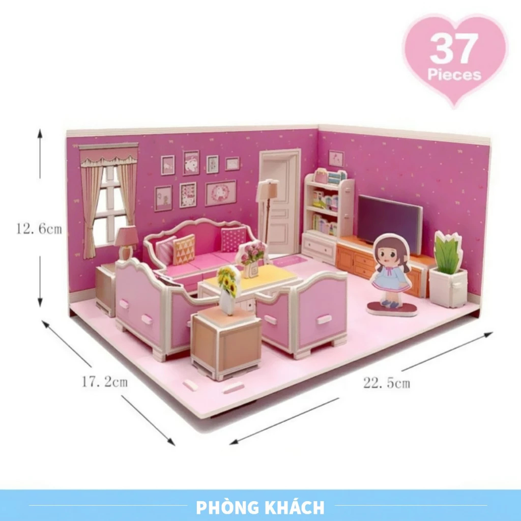 Set 4 Bộ Đồ Chơi Lắp Ráp Ngôi Nhà 3D Xinh Xắn Cho Bé Thiết Kế Sống Động Phát Triển Sáng Tạo