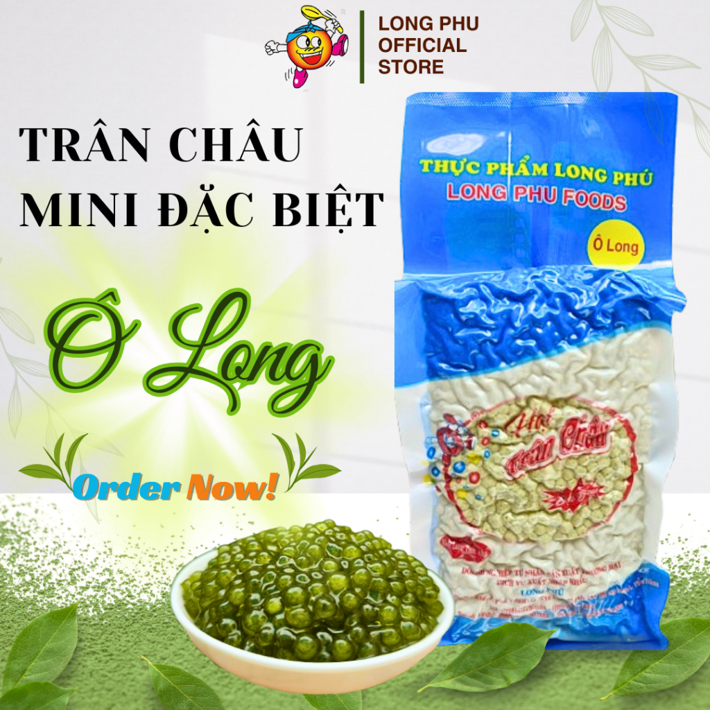 Trân Châu Mini Ô Long LONG PHÚ 1kg – Trân Châu Hạt Tiêu, Nguyên Liệu,Topping Trà Sữa, Chè, Olong Ô Long